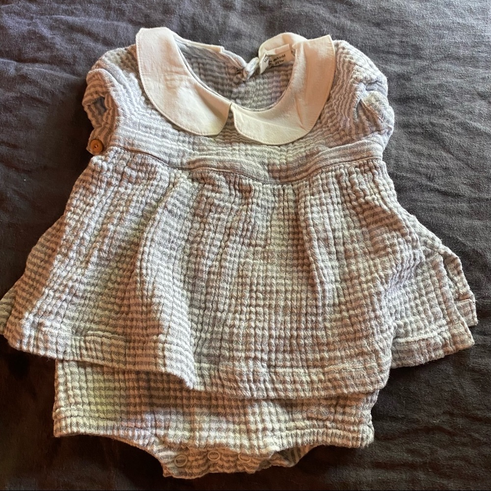 City mouse round collar romper dress baby girl Sz 6-9 mo
